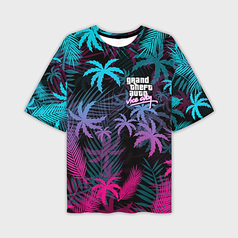 New Game GTA T Shirt Grand Theft Auto Vice City 3D Print Streetwear Men Woman Fashion Oversized T-Shirts Kids Tees Tops Clothing