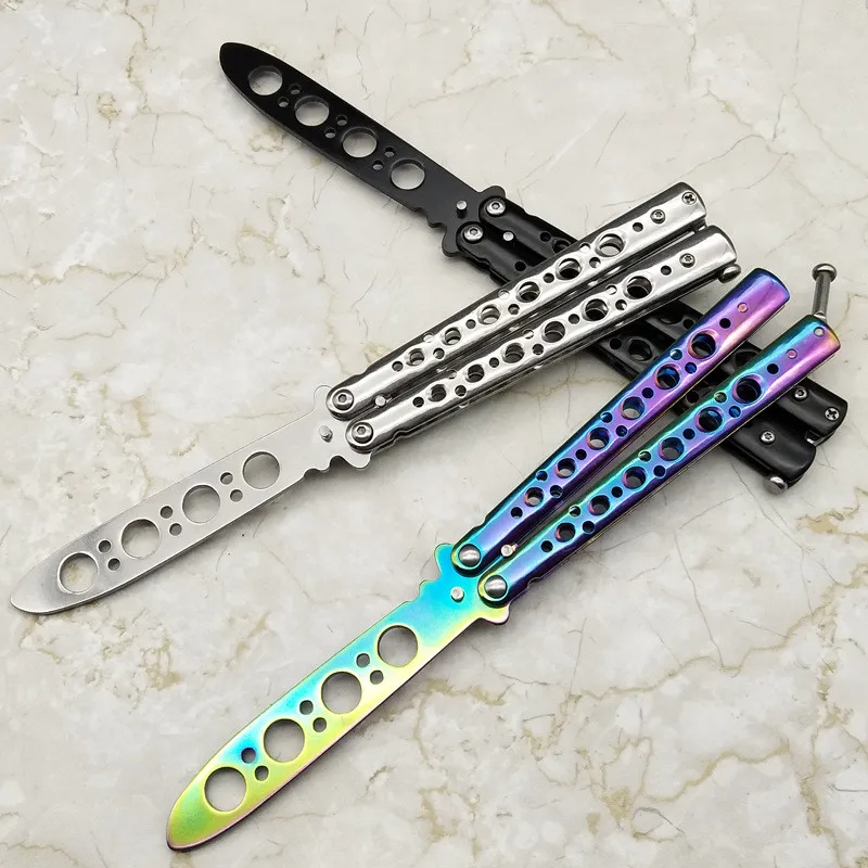 Portable Practice Butterfly Knife Foldable Butterfly Knife Alloy Steel Foldable Training Knives Outdoor Trainer Game for Gifts