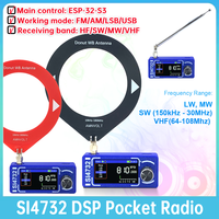 SI4732 DSP Pocket Mini Radio LSB USB AM FM HF SW MW VHF Radio 1.9inch IPS Screen Full Band Mini Receiver with Antenna