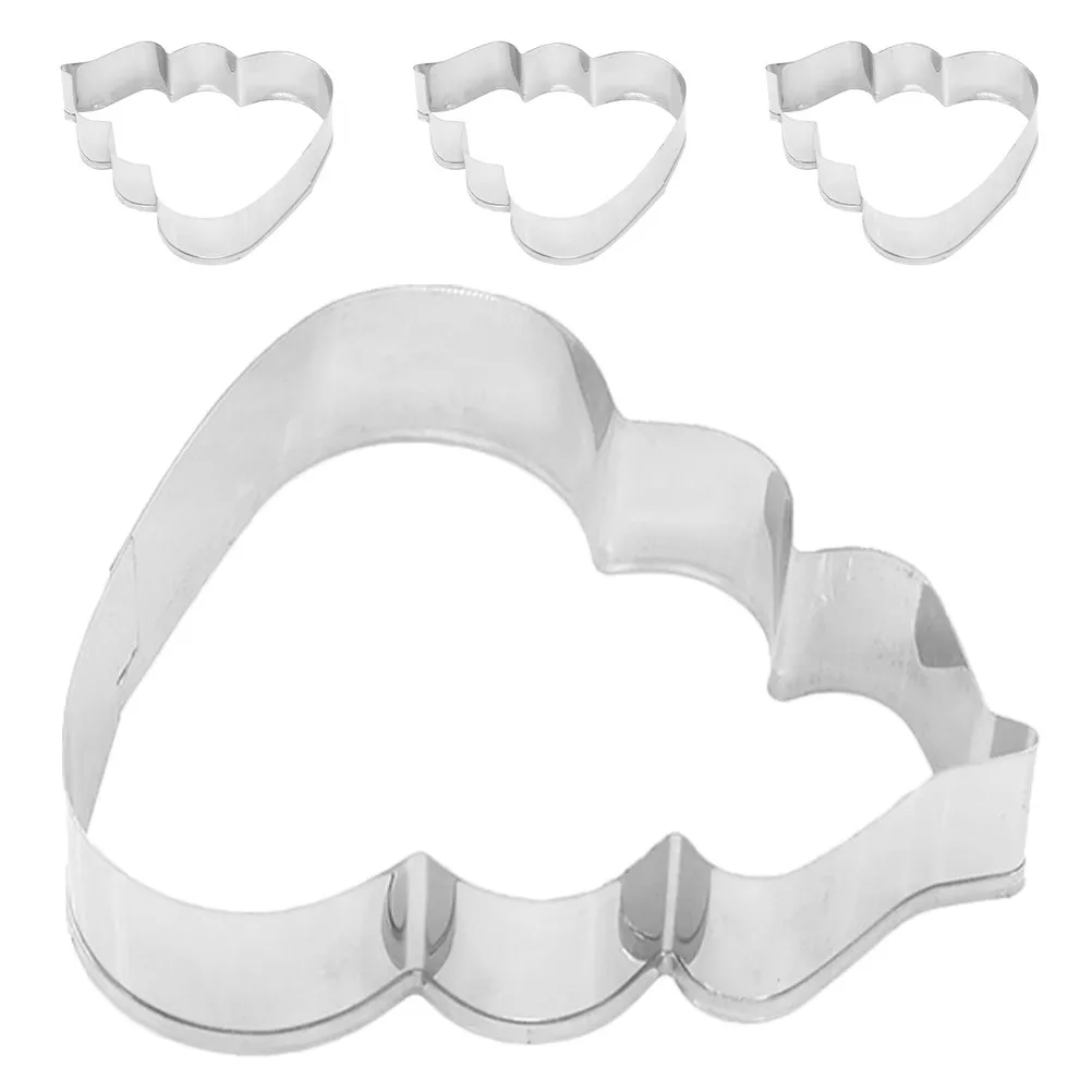 4Pcs Poop Cookie Cutters Set Stainless Steel Creative Biscuit Mold DIY Fondant Chocolate Baking Supplies for Parties