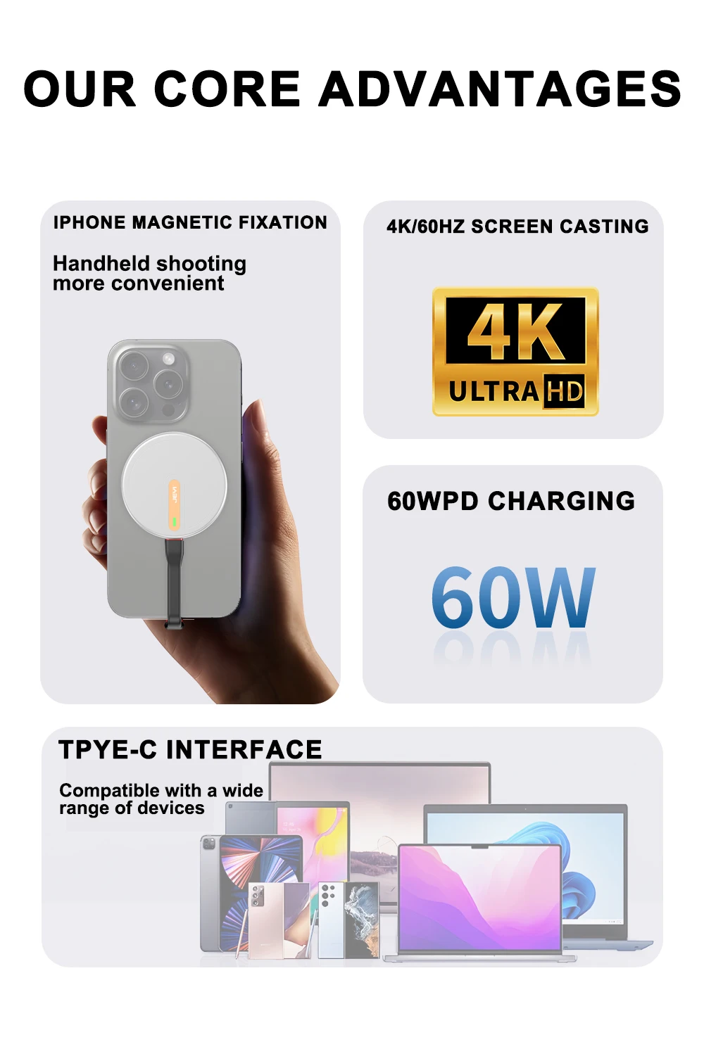 20 Gbit/s 90 ° USB-Kabel C auf C PD 3A 60 W 75 mm Mobile Power Typ C-Kabel für iPhone 16 15 Pro Max MacBook Power Bank Tablet iPad – Detail 9