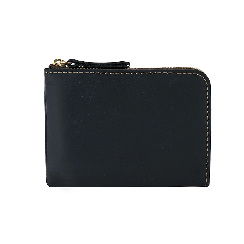 9x12cm Natural Genuine Leather Vintage Zipper Wallets Fashion Coin Purse Small Unisex Money Wallet Card Holder Cowhide Material
