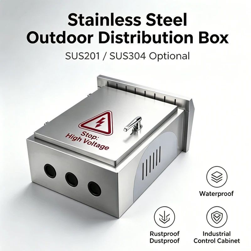 Outdoor Rainproof  Stainless Steel Monitoring Distribution Box High Voltage Safety Lock Electrical Control Cabinet