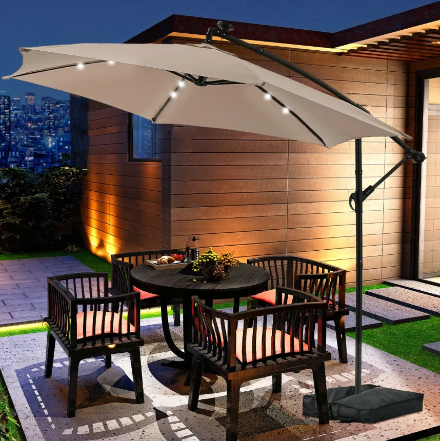 Outdoor Furniture Factory - ร่มกลม LED สีสันสดใสแบบกำหนดเองจากโรงงาน เฟอร์นิเจอร์กลางแจ้ง กันน้ำ กันลม
