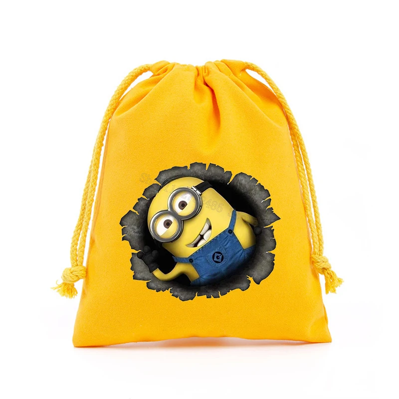 Minionses Anime Travel Drawstring Bag Despicable Me 4 Party Decorations Gift Bag Kid Birthday Party Baby Shower Supplies Gifts