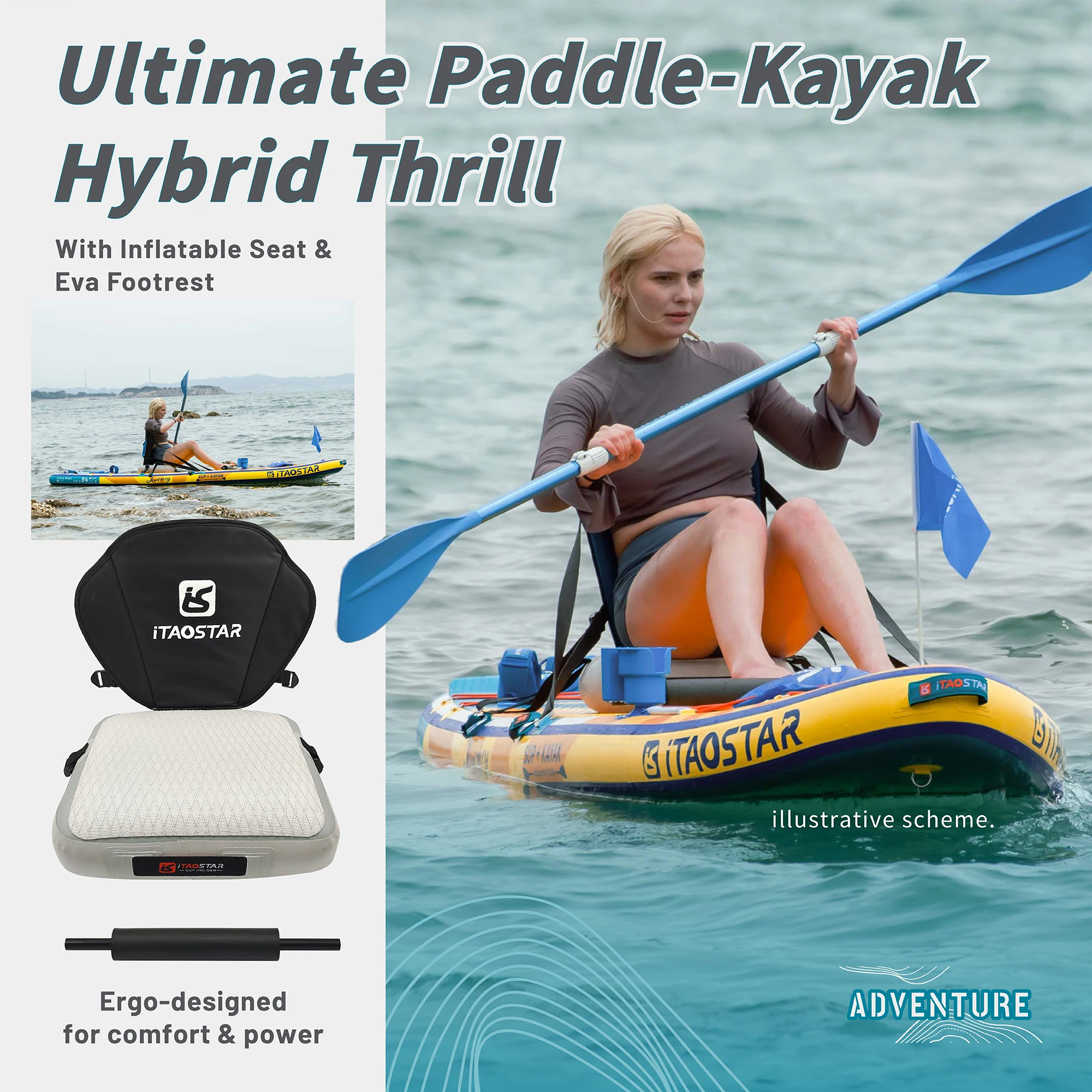 Stand up Fishing Paddle Board Soft Surfboard Surfing Inflatable Kayak sup Paddleboard with Seat