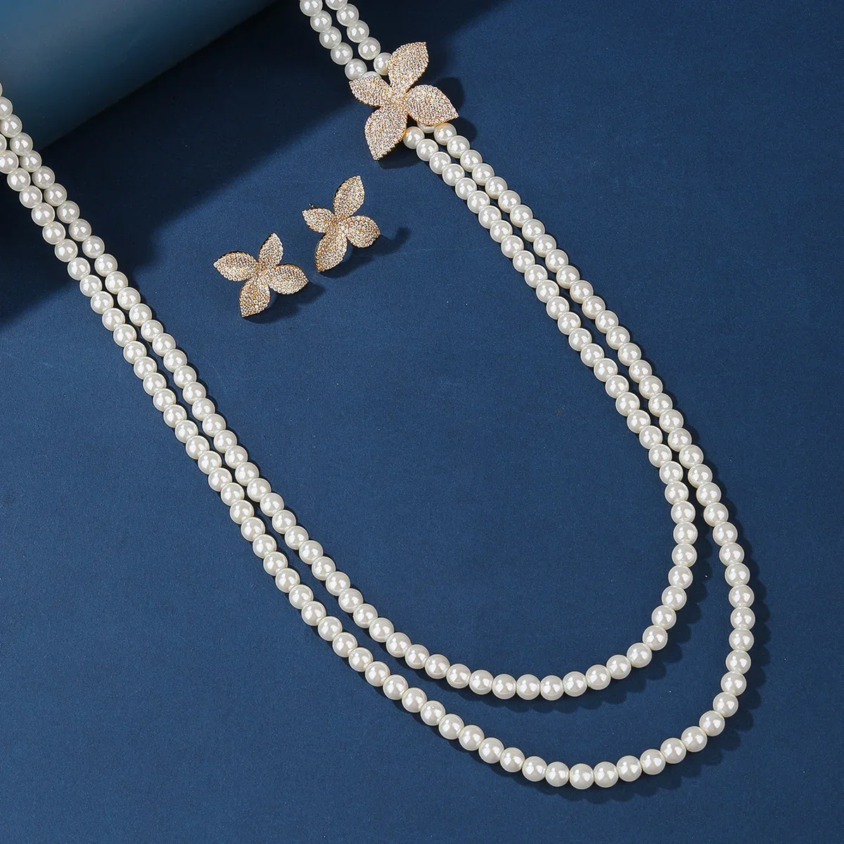 Jewel Brand 2025 Newly Designed 2 PCS AAAA Zirconia Set Jewelry Women's Wedding Party Necklace Earring Accessories
