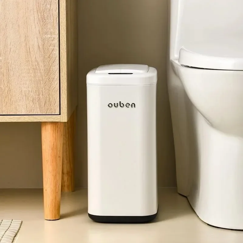 Smart Sensor Trash Can Automatic Mini Trash Cans Water Proof With Lid Garbage Bin Kitchen And Home Bathroom Toilet Garbage Bins