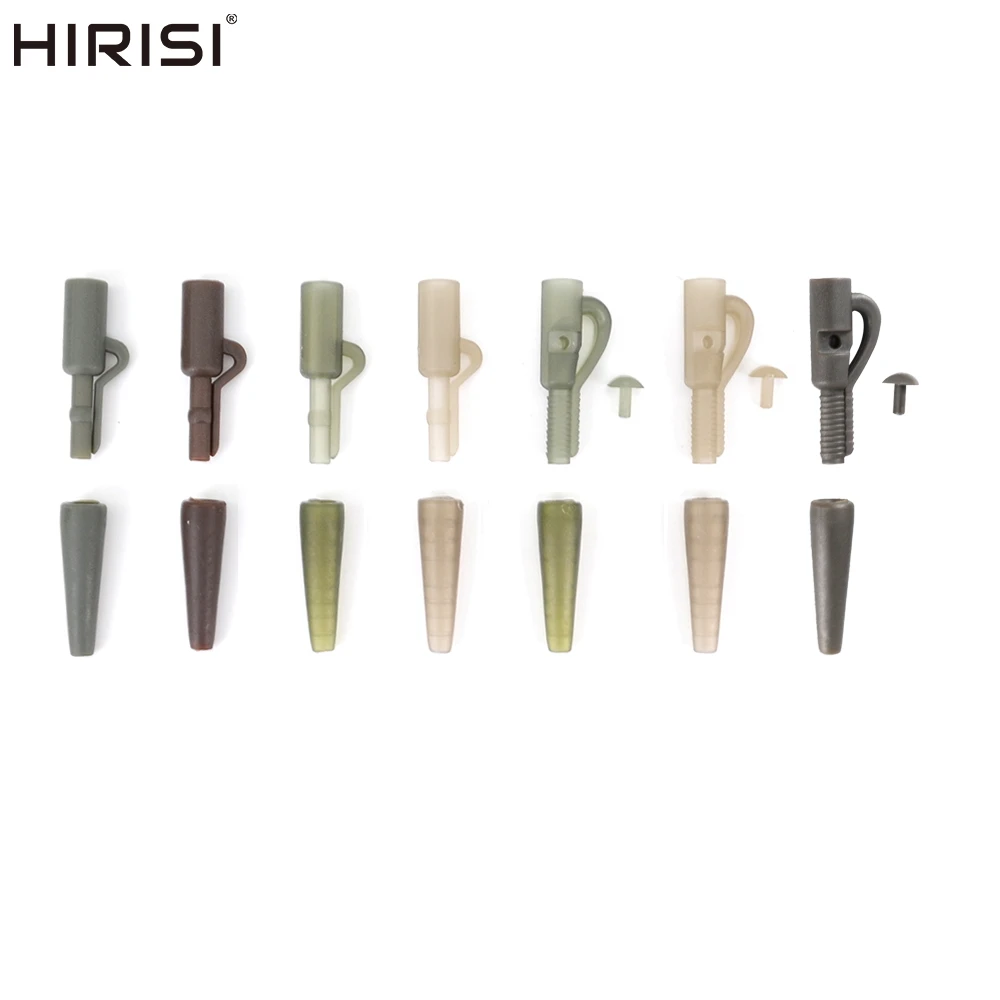 Hirisi 12 Sets Carp Fishing Safety Lead Clips and Tail Rubber for Carp Fishing Rigs Carp Fishing Accessories