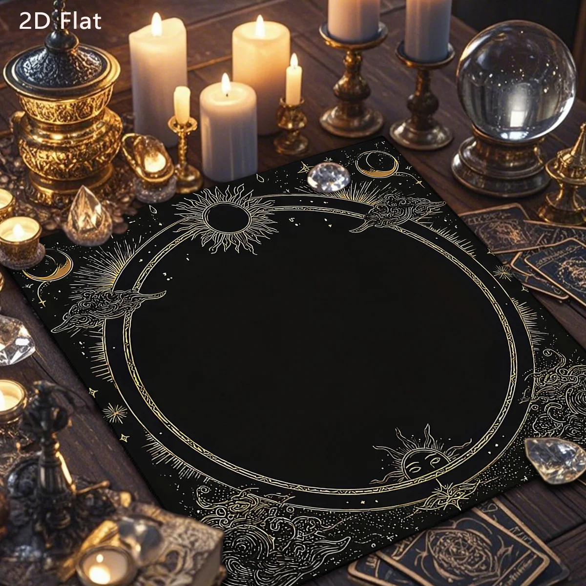 Sonne & Mond Altartuch Tarot-Tischdecke Geometrischer Sternenhimmel Konstellation Wahrsagertuch Hexerei Astrologie Tarot-Matte Dekoration