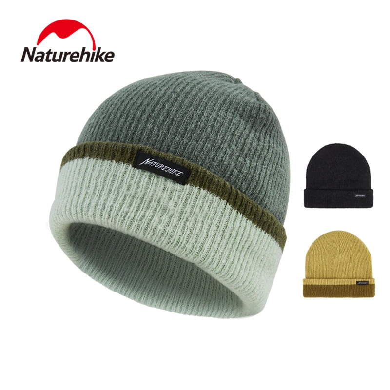 Naturehike Winter Wool Knitted Hat Outdoor Warmth Casual Fashion Cycling Hat Men Woman Caps Double Layered Thick Hat