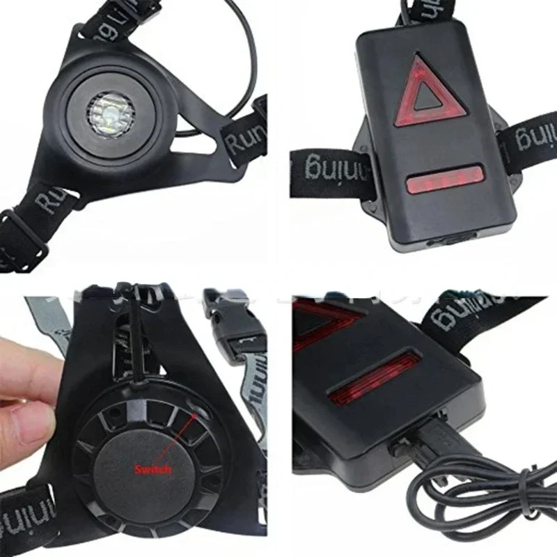 For Camping Bike Hiking Outdoor Night Running  Jogging Lights LED Chest Lamp Back Warning Light Running  Adventure USB