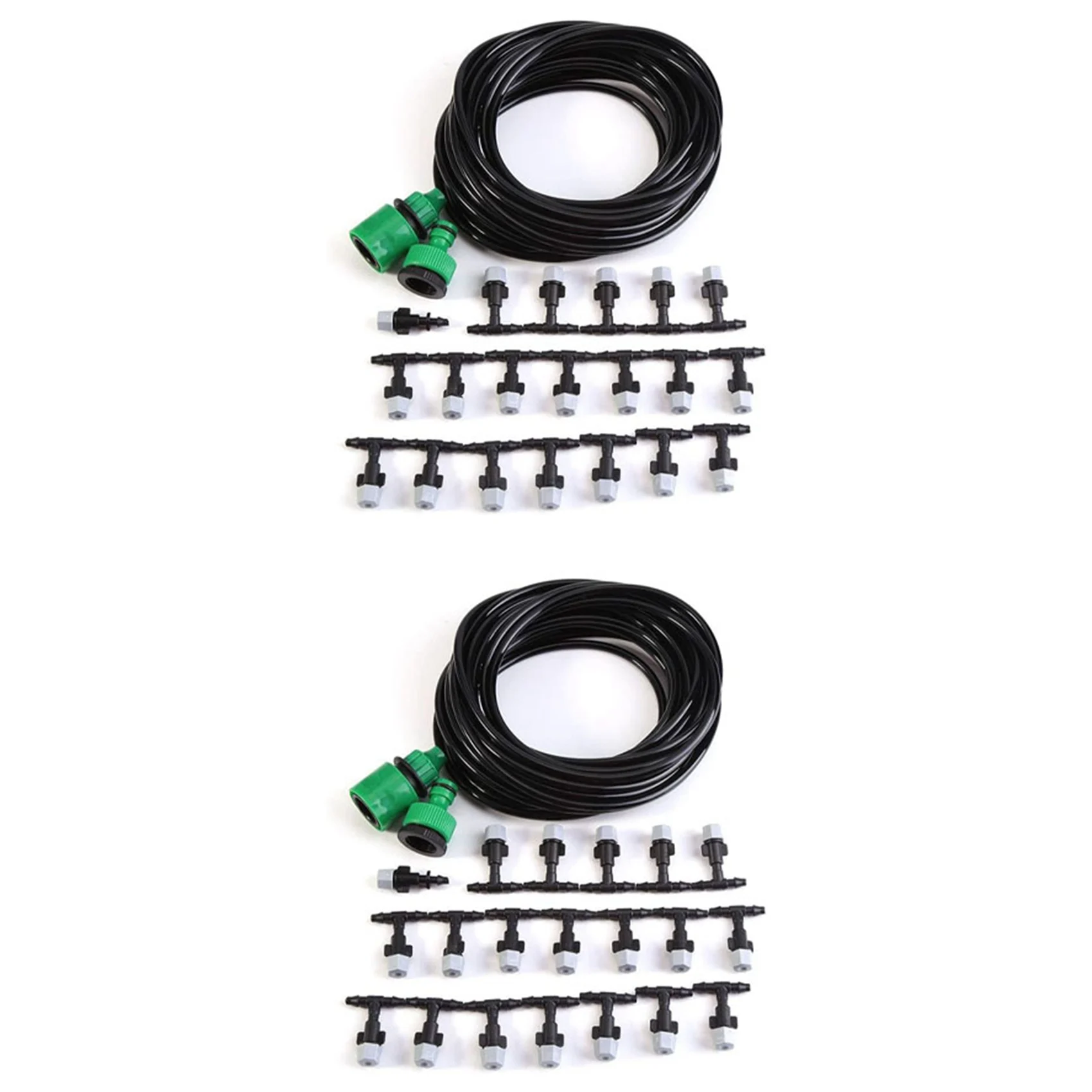 Exquisite-2X DIY Garden Patio Misting Mini Flow Drip Irrigation Misting Cooling System With Mist Nozzle Sprinkler For Plant Flow