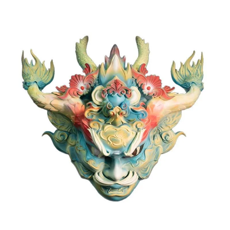 

Halloween Dragon King Mask Dress Up Show Props Resin Mask