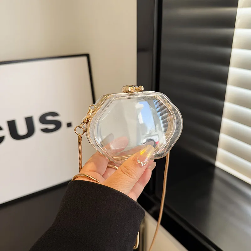 

Personalized Mini Clutch Bags For Women Acrylic Chain Shoulder Crossbody Bag Luxury Coin Purses Party Wedding Small Square Bag