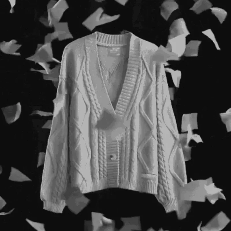 

Winter Keep Warm lover Sweater Women Solid Casual snake Tops Female Autumn Knitted V-neck Long Sleeve Grey ttpd Cardigans Women