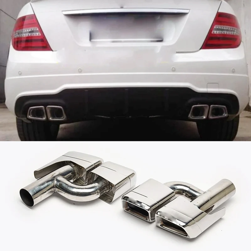 

for Mercedes-Benz C-Class W204 W205 E-Class W212 W218 S-Clas W221 Upgrade Benz AMG63 Four-Outet H Rectangle Exhaust Tail Pipe