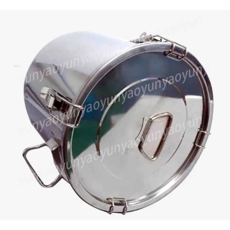 Commercial 304 Stainless Steel Drum with Lid, Heavy Duty Sealed Container for Brewing, Fermentation & Dry Food Storage