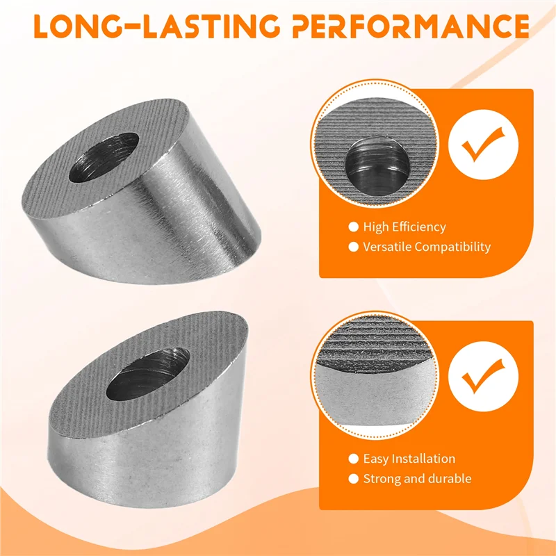 AY03-T316 Arandela biselada de ángulo de 30 grados de 1/4 pulgadas de acero inoxidable para kit de barandilla de Cable de cubierta de 1/8 pulgadas a 3/16 pulgadas/hardware de madera