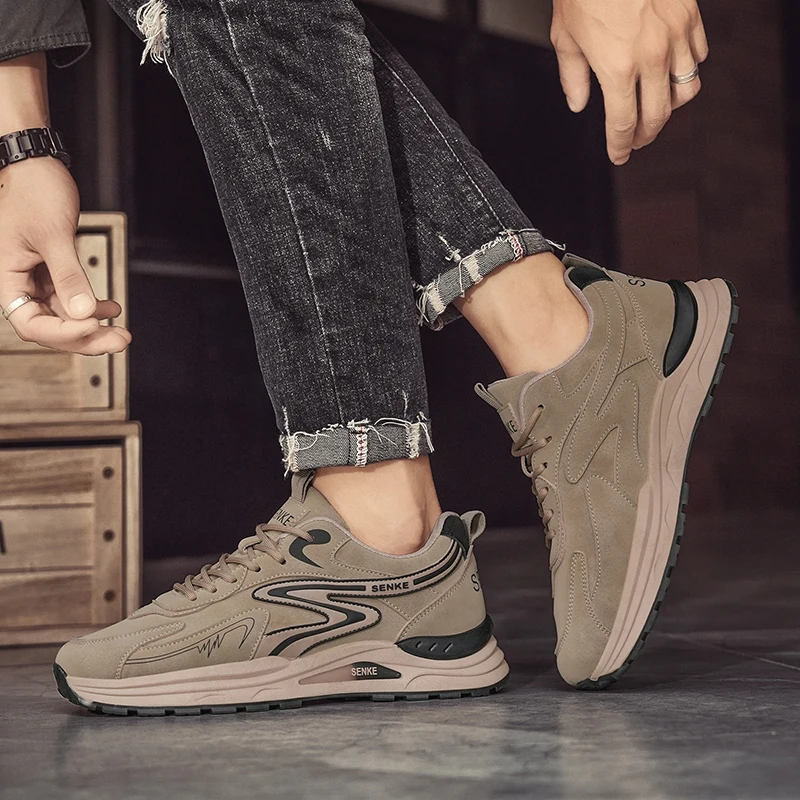 

Новая мужская осенняя спортивная обувь, мужская рабочая обувь для путешествий на открытом воздухе, альпинизма, пешего туризма, увеличивающая рост на толстой подошве