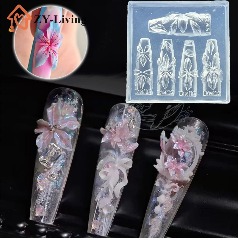 3D Flowers Nail Mold DIY Silic - Resin Art Templates Free ulasan dan harga