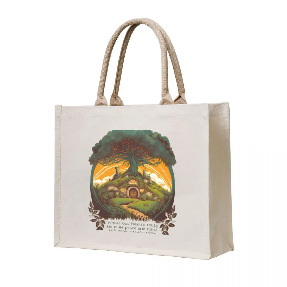 

Round Doors under a Tree - Fantasy Tote Bag canvas tote Gift bag sac pour femme