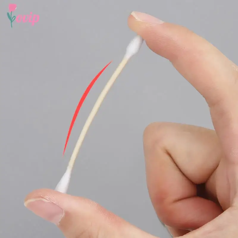 Escova descartável Ultra-Small Cotton Swab, Cílios Extensão Glue Removendo Ferramentas, Lint Free Micro Brushes, Madeira, 100 Pcs, 200Pcs