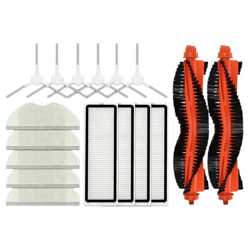 

AC39 - Запасные части для робота-пылесоса Xiaomi: основная и боковые щетки, HEPA-фильтр и салфетка для влажной уборки для моделей S40C/E101