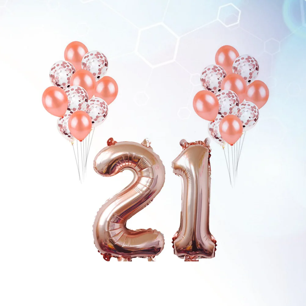 

21 Years Old Birthday Balloons Sets Decor Balloons Sets for Birthday Party Gathering (Rose Golden, 40inch)