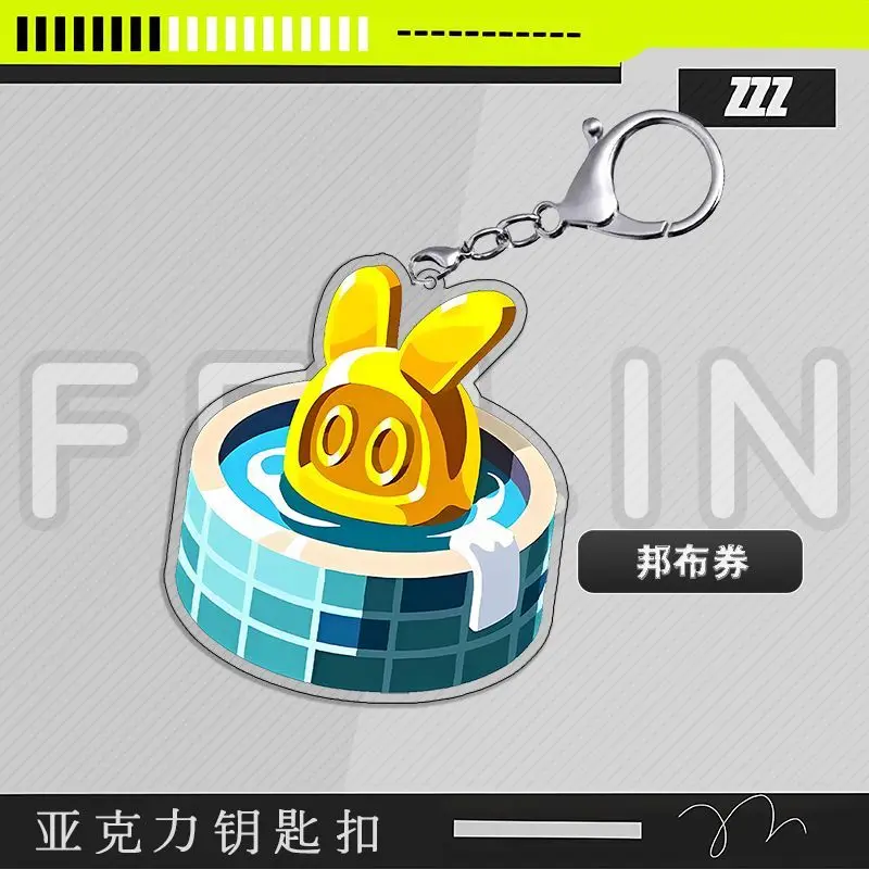 New Zenless Zone Zero pixel Keychain  Hoshimi Miyabi Von Lycaon Nicole Cartoon Anime Pendant Key Ring Jewelry Badge Gift