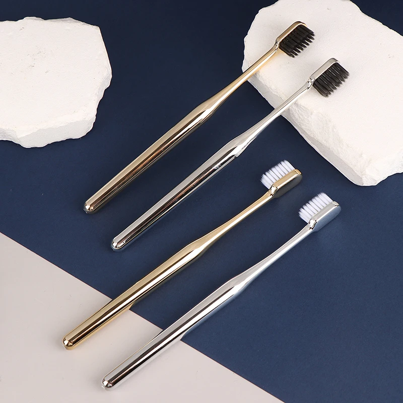 1 قطعة فرشاة الأسنان الناعمة الفاخرة الرجال النساء الكبار فرشاة أسنان بالكهرباء الذهب الفضة اللون فرشاة الأسنان فرشاة الأسنان #3