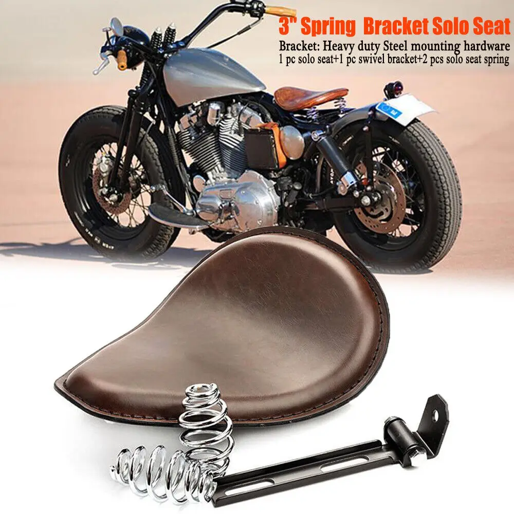 

Коричневый 3 "мотоциклетный кожаный пружинный соло Кронштейн для Harley Chopper Bobber