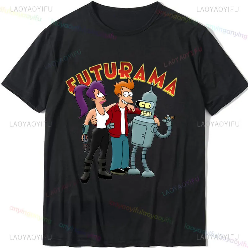 Y2k Funny -Futuramas-Cartoon T-Shirt Men Women O-neck Short Sleeve Cotton Harajuku Graphic Pattern Tshits Print Unisex Fashion