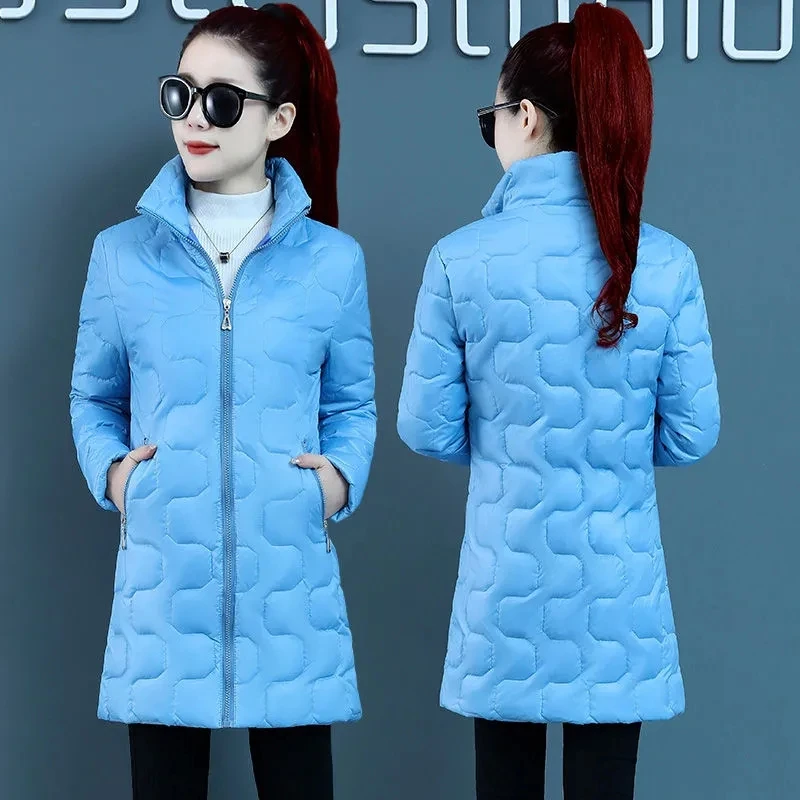 Down Cotton Jacket Women 2023 Spring Autumn New Fashion All-match Casual Padded Coat Female Light Large Size Warm Parkas