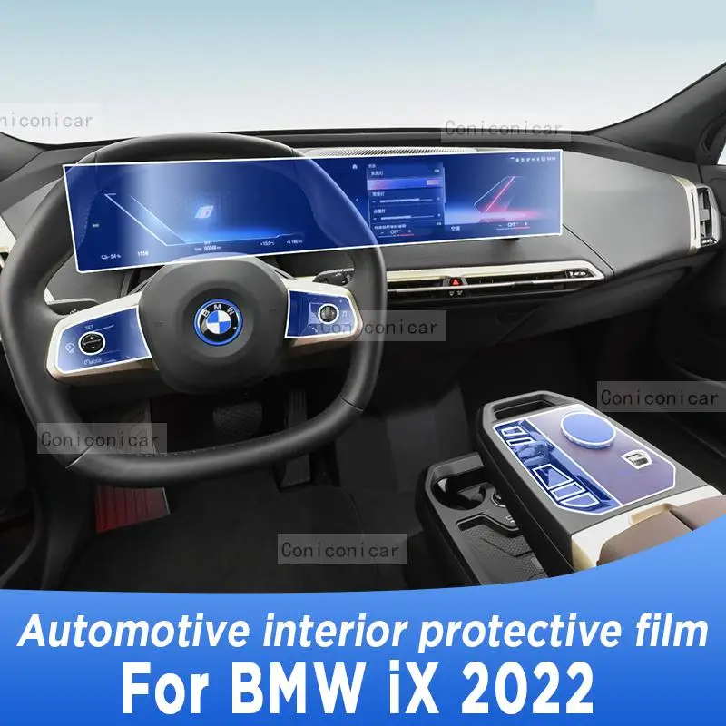 

For BMW iX 2022 Car Interior Center console Transparent TPU Protective film Anti-scratch Cover Accessories GPS Navigation