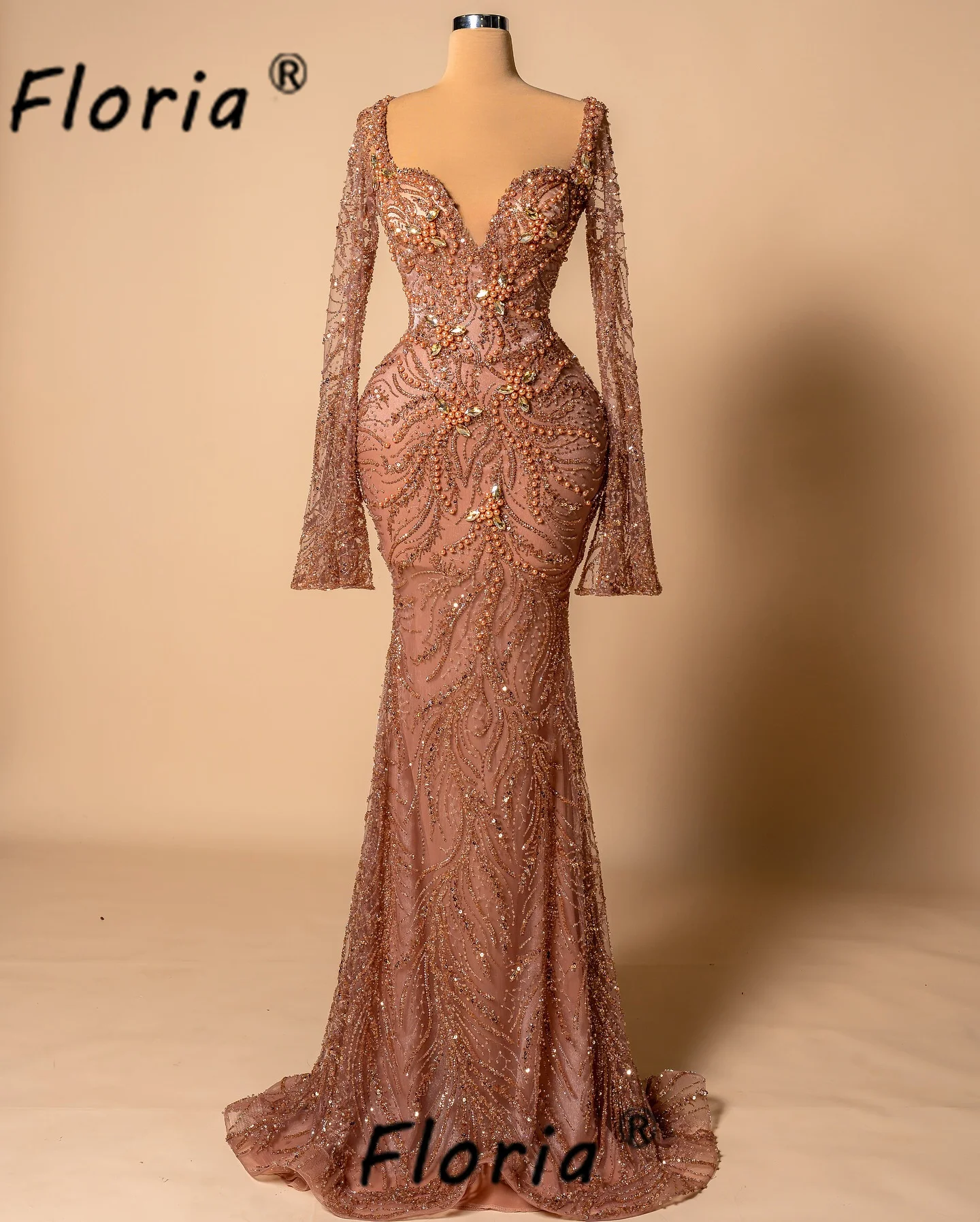 

Блестящие блестки, женское вечернее платье русалки в Дубае, вечернее платье с длинными рукавами и бисером, вечернее платье по индивидуальному заказу, платье знаменитости, 2025 г.