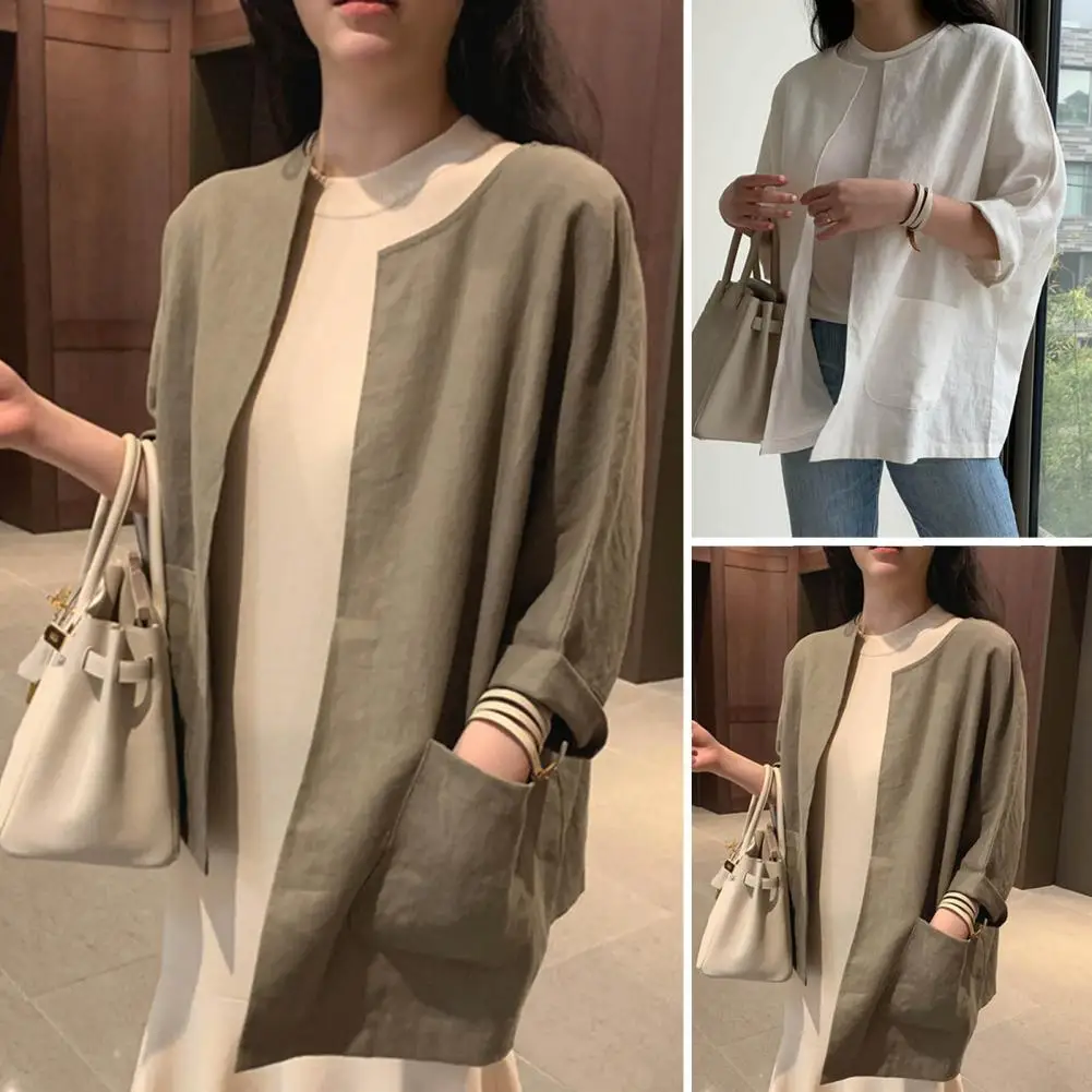 Dressing Up Quick Drying Retro Simple Lady Cardigan Outerwear Streetwear