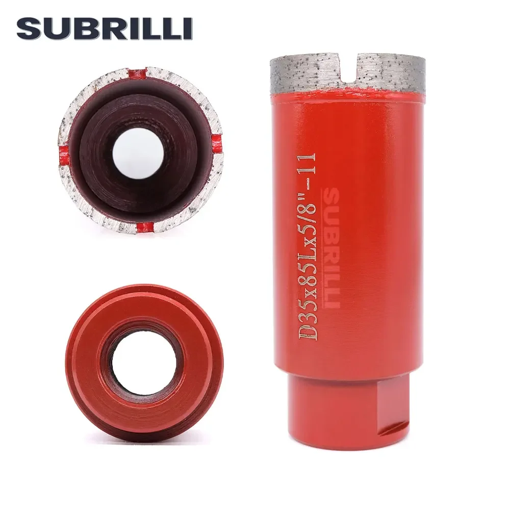 SUBRILLI เพชรเจาะบิต 35 มม.1-3/8 นิ้ว Crown Core เจาะรูสําหรับหินอ่อนหินแกรนิตคอนกรีตเซรามิค M14 5/8-11 ด้าย