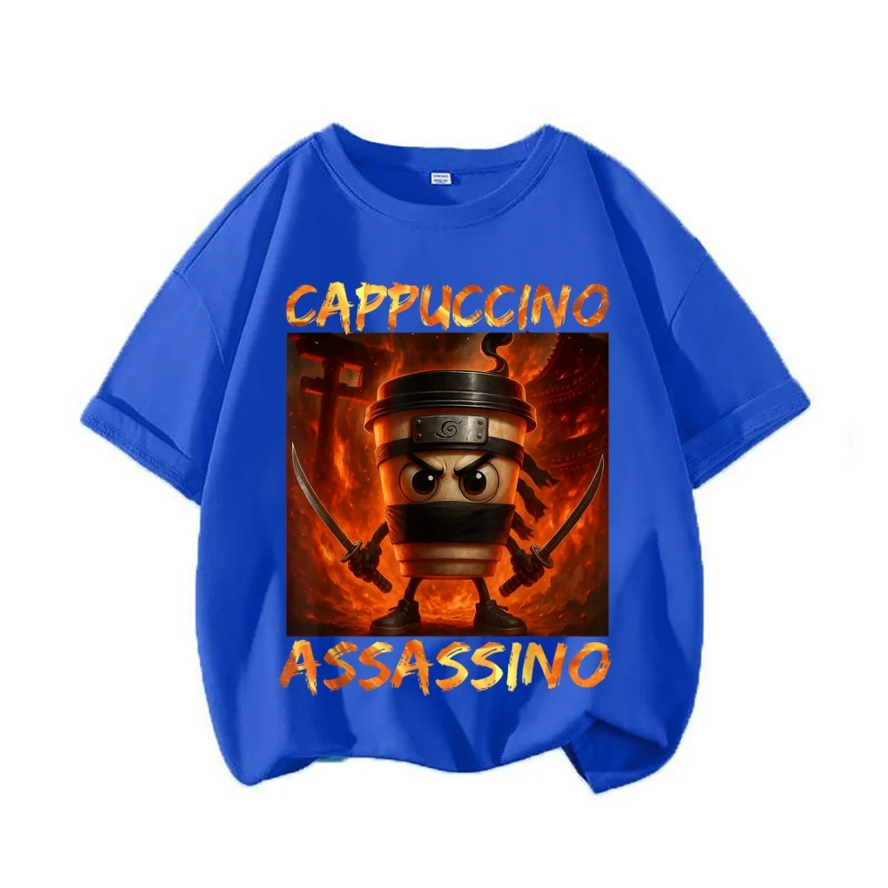 

Summer New Italian Brainrot Tung Tung Tung Sahur Funny Meme Cotton Children T-shirt Short Sleeve Tees Casual Kids/Adult Tops