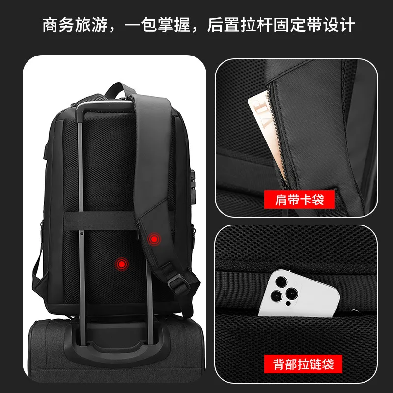 Business Erweiterbar Rucksack Für Männer Laptop TSA Keyless Anti-diebstahl Wasserdichte Schule Rucksäcke Hard Shell USB Reisetasche Neue