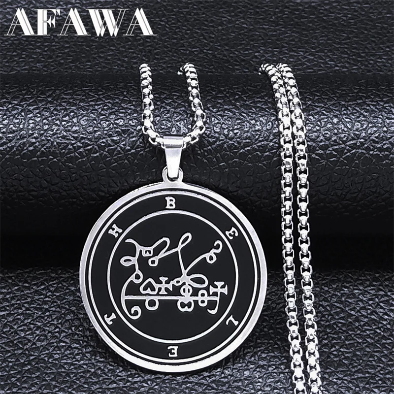 BELETH Sigil Pagan Wiccan Necklace Women/Men Stainless Steel Key of Solomon Seal Necklaces Jewelry cordao masculino 7766S02