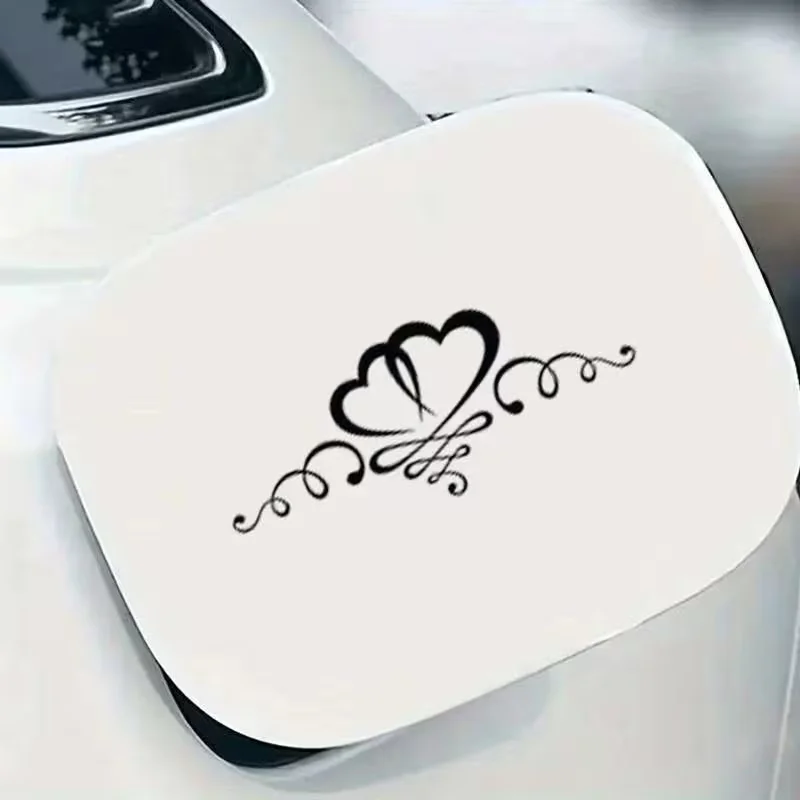 Double Heart Love Car Sticker, Romantic Couple Design Vinyl Car Sticker, Stylish Car Decoration, for Car Body, Windows, Doors, Trunk, Motorcycle, Can Cover Scratches, Decorative Stickers, Bumper Stickers