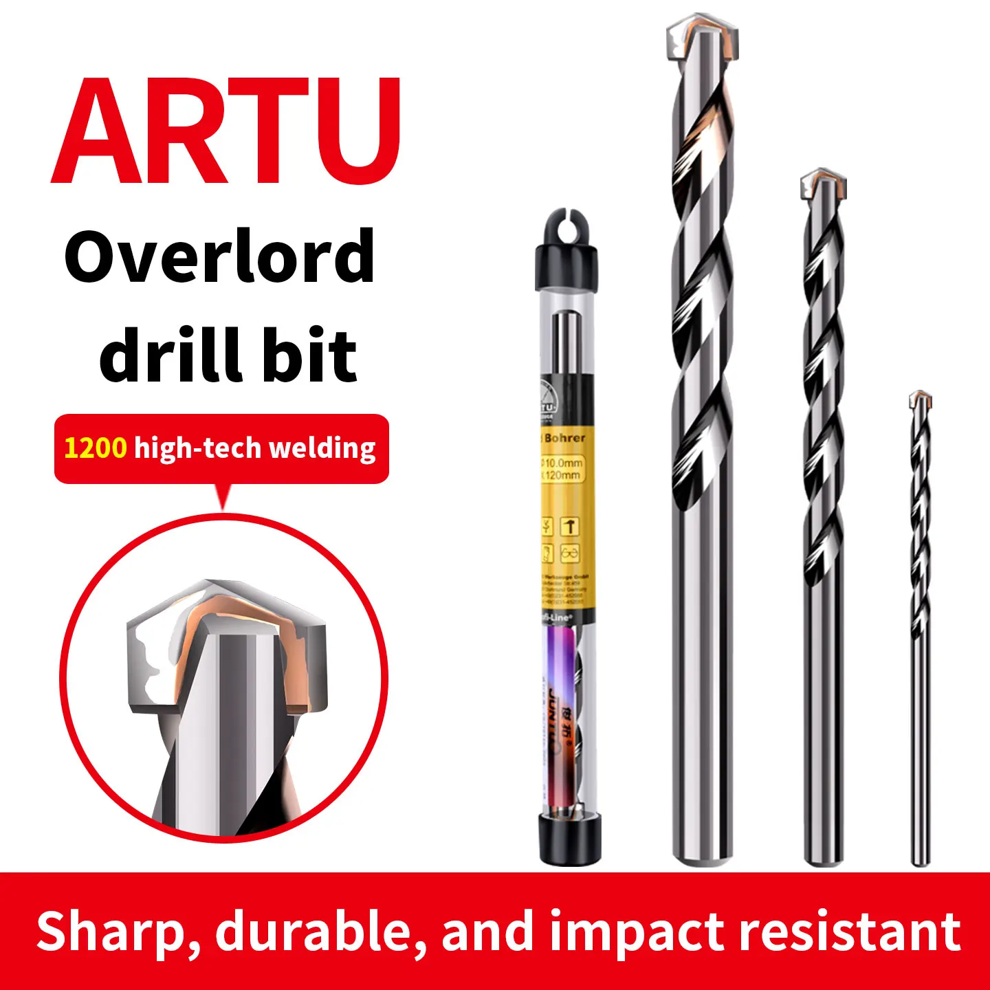

Overlord drill ARTU high hardness white steel drill hard alloy cement impact drill