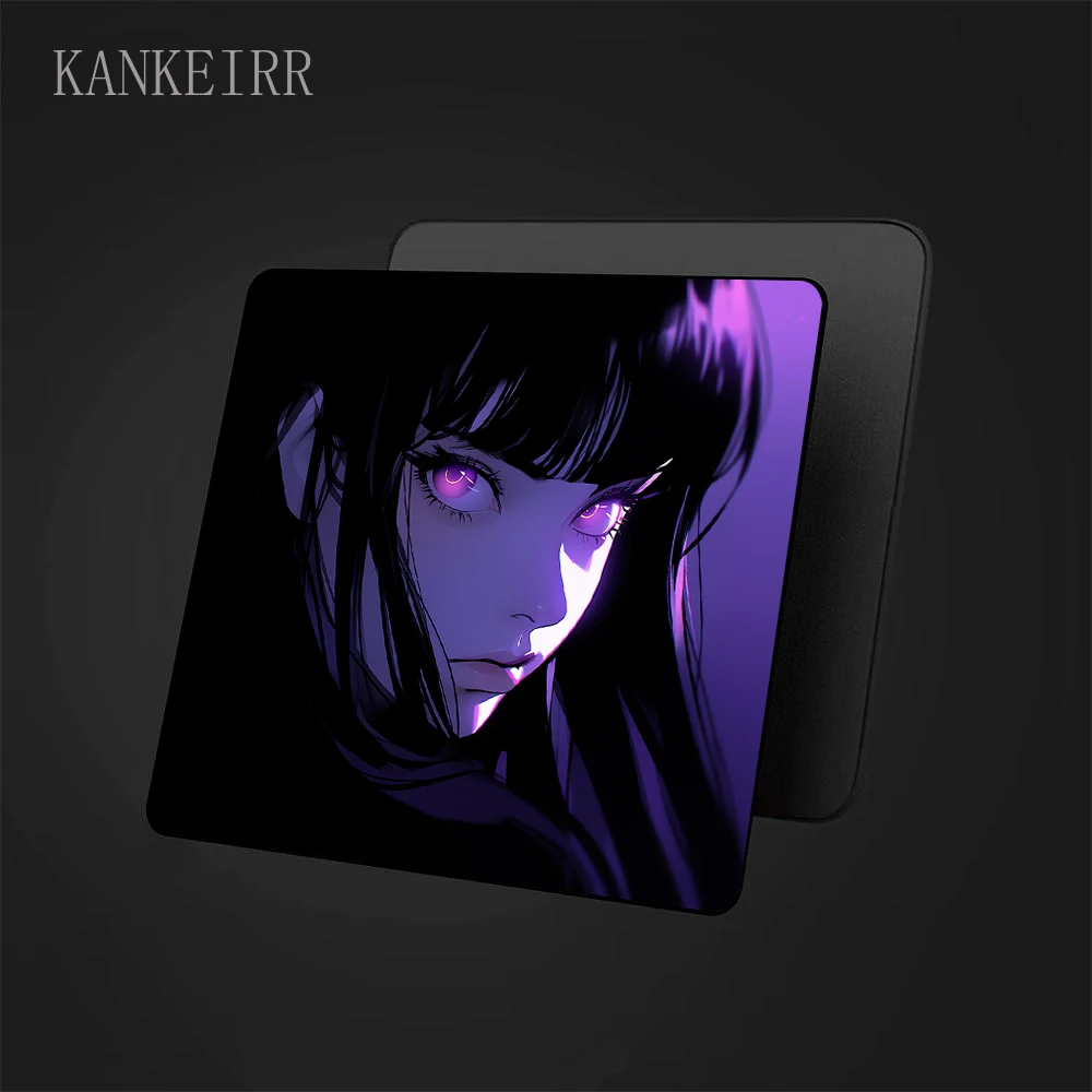 Anime Purple Girl Laptop Desk Mat Balance Gaming Mouse Mat 45x40CM Premium Computer Mouse Pad Professional E-Sports Mousepad