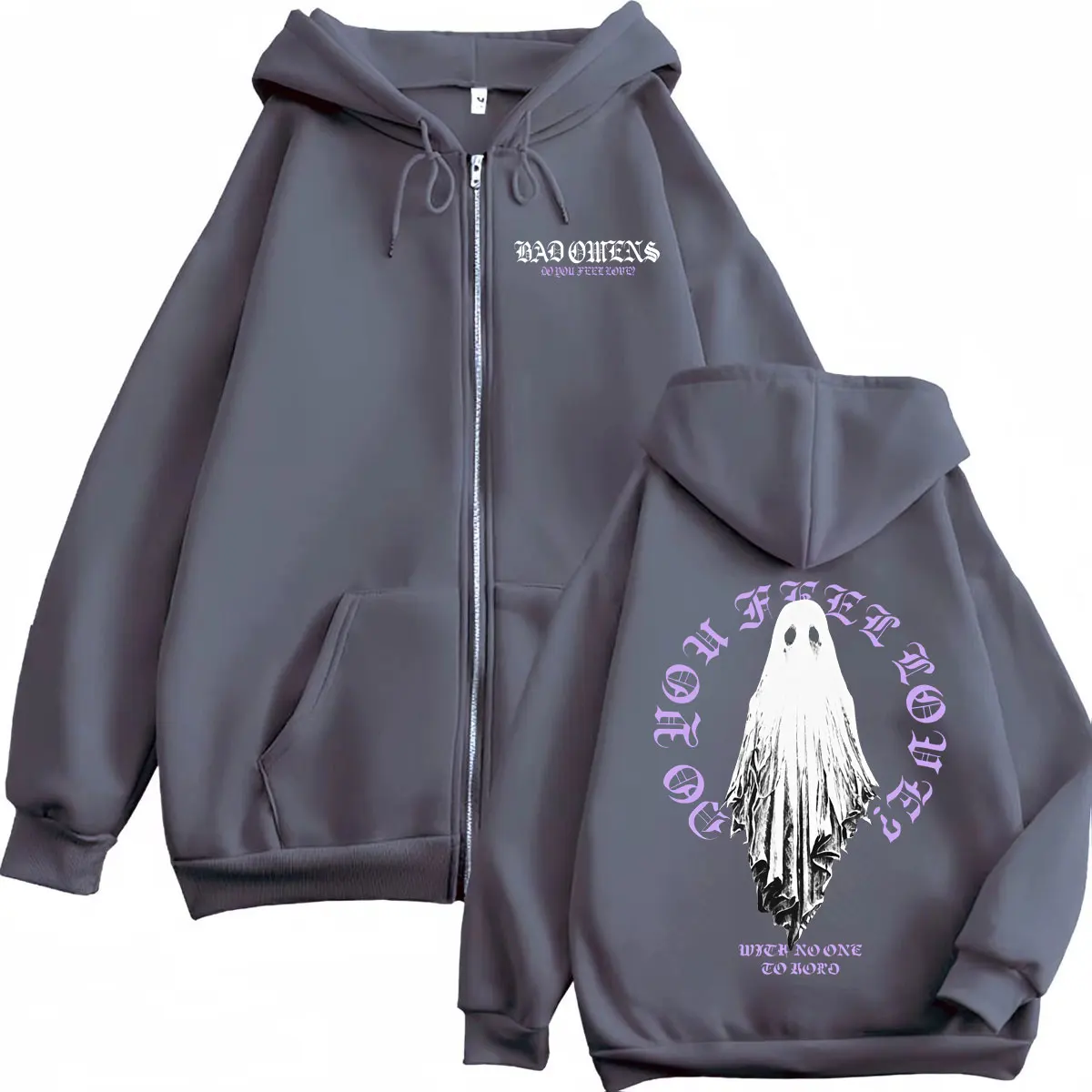 Rock Band Bad Omens Tour 2026 Zipper Hoodie Gothic Fashion Zip Up Pullovers Men Women Casual Long Sleeve Sweatshirts Streetwear - Image 3