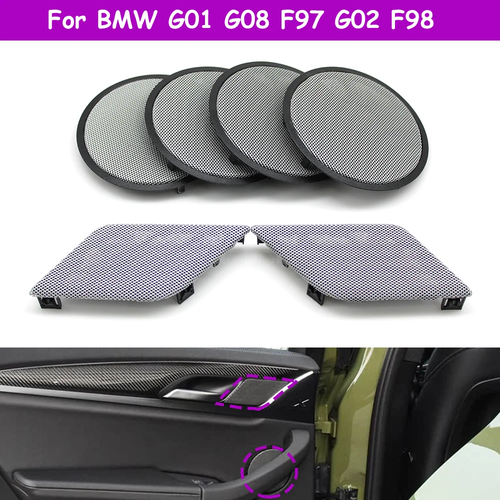 G01 G08 F97 G02 F98 cubiertas de altavoz de puerta delantera y trasera de coche cubierta de bocinas de Tweeter embellecedor para BMW X3 X4 M versión iX3 2018-2024