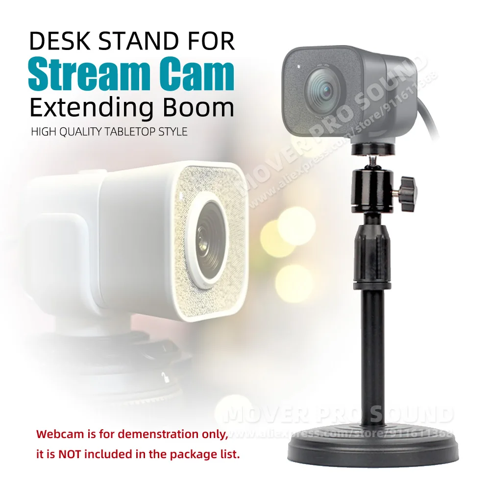 

Pro Desktop Extending Boom Holder For LOGITECH StreamCam Stream Cam Webcam Stand Mic Ball Head Microphone Video Camera Mount