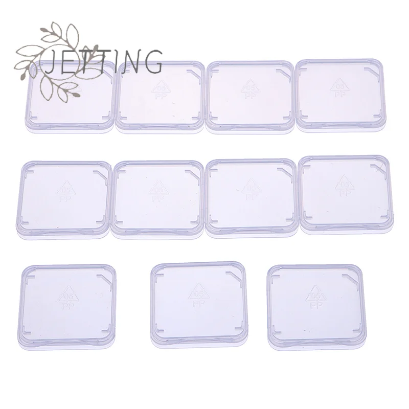 Hot 10pcs/lot Transparent SD Memory Card Case Holder Box Storage Boxes Memory Card Clear Plastic Case Holder Protector