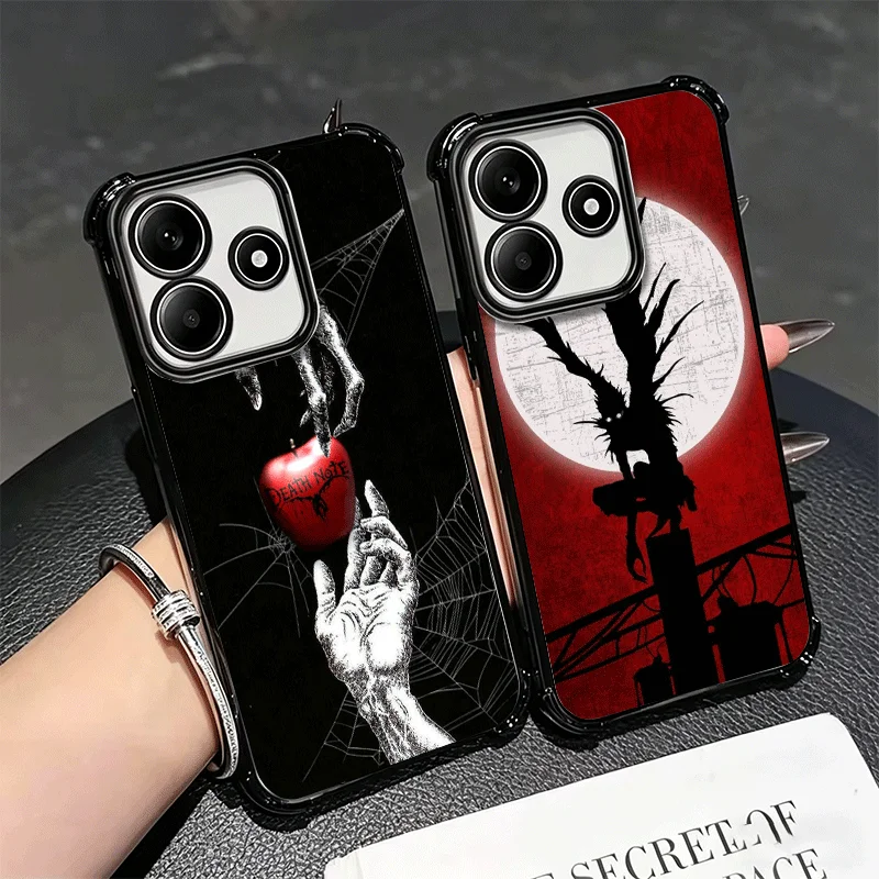 Coque de téléphone N-Notes D-Deaths Anime Ryuk Plating pour Xiaomi Redmi Note 14 15 Pro Plus 13 12 12S 11S 10S 11T 10 9S Anti-chute Protection