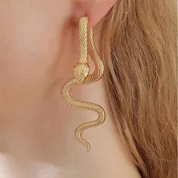 Exaggerated Snake Shape Drop EarringsGold And Silver-Color jewelry ForWoman lrregular Earrings Party GiftTrendy Style